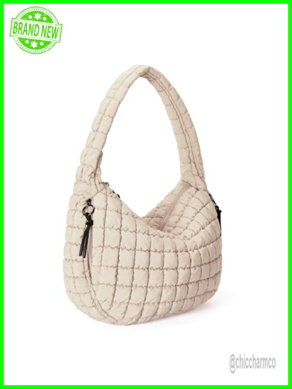 Quilted Tote Bag Large Lightweight Nylon Puffer Shoulder Hobo for Women